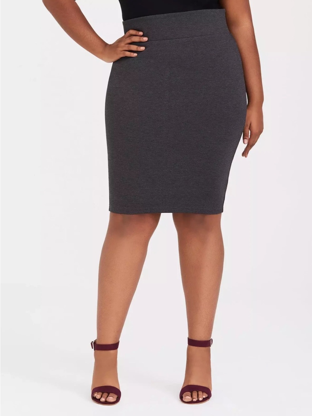 Torrid studio Ponte Knit High-Waist Pencil Skirt Charcoal Gray size 3